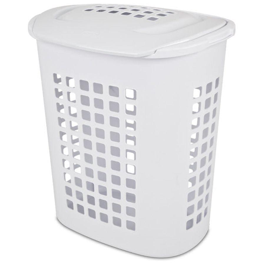 Sterilite Lift-Top Laundry Hamper White, 2.3 Bu