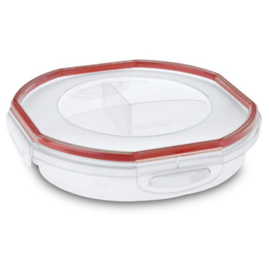 Sterilite Ultra seal Round Divided Dish, 4.8 Cup (Microwave, Dishwasher & Freezer Safe)