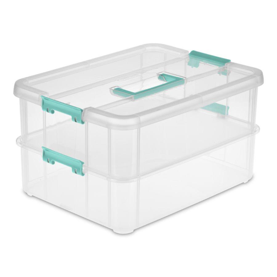 Sterilite Stack & Carry 2 Layer Handlebox & Tray