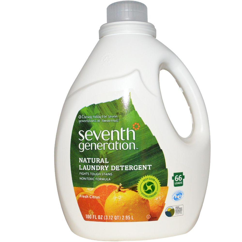 Seventh Generation, Laundry Detergents Liquid Detergent Fresh Citrus, 100 oz