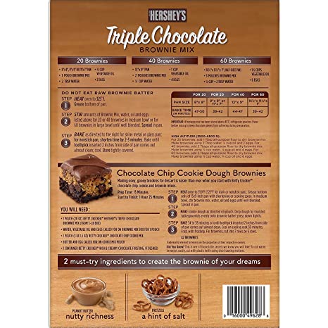 Betty Crocker Hershey's Triple Chocolate Brownie Mix x4 Pack, 20 oz