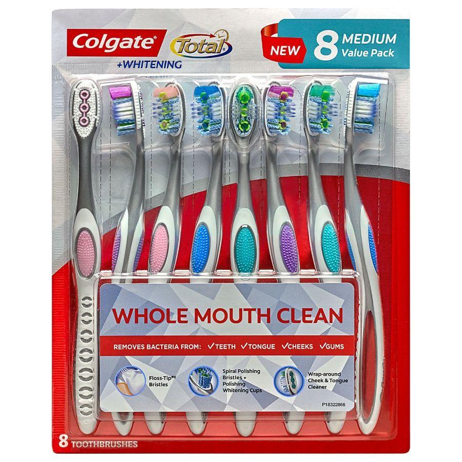 Colgate Total Whitening Toothbrush Medium 8x