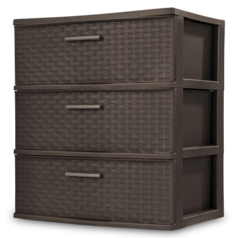 Sterilite, 3-Drawer Wide Weave Tower, Espresso