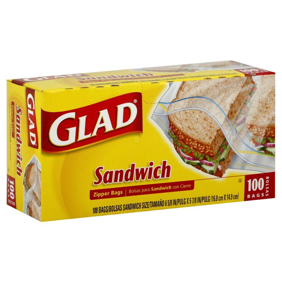 Glad Sandwich Zipper Bags, 100 ct