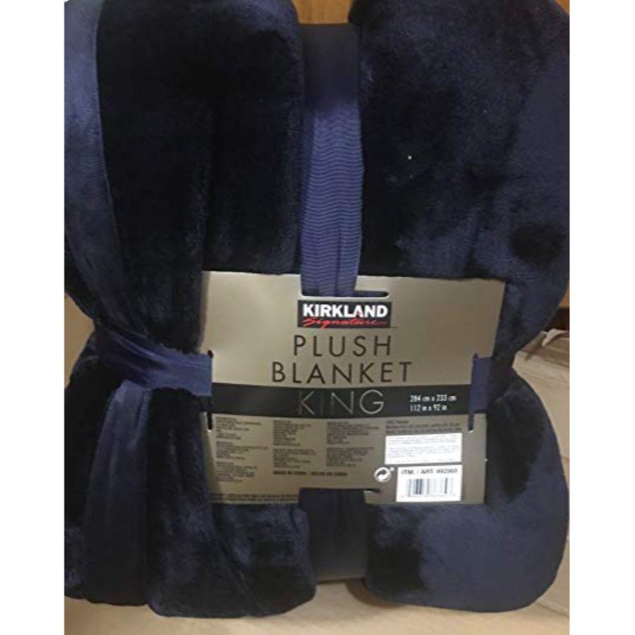 Kirkland Signature Plush Blanket King Blue, 284L x 233W cm