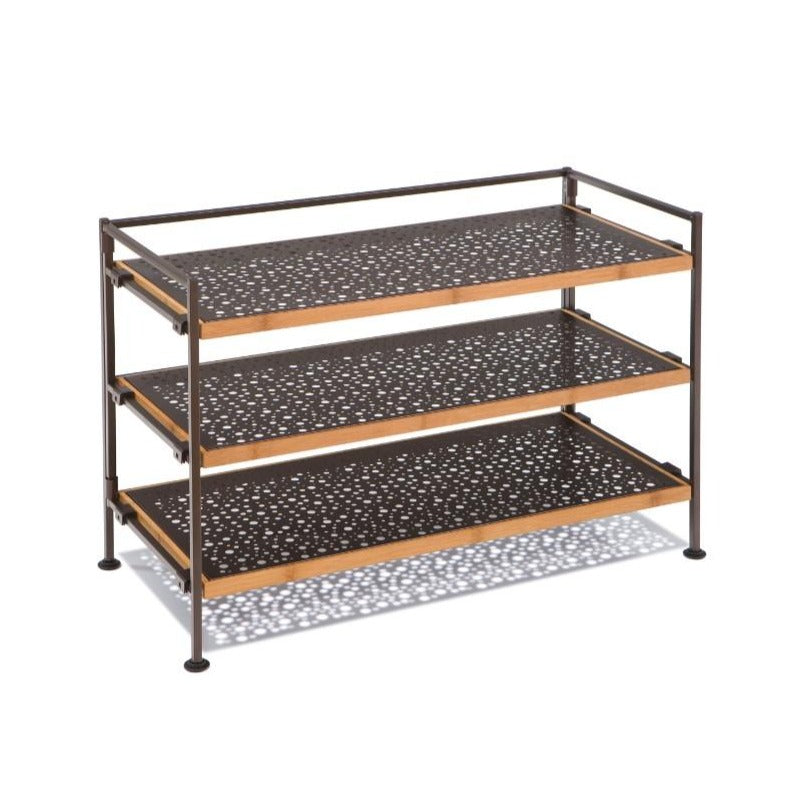 Seville Classics, Metal and Bamboo, Storage & Shoe Rack 3-Tier