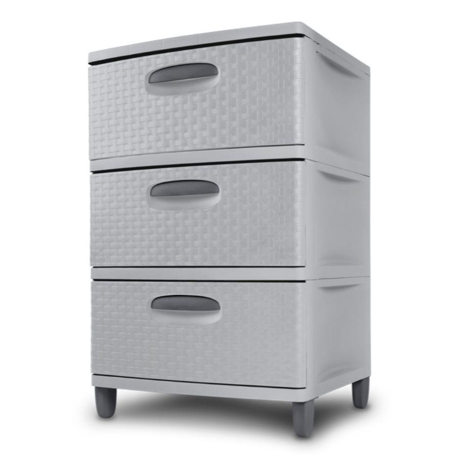 Sterilite Drawer Unit 3 Weave, Grey