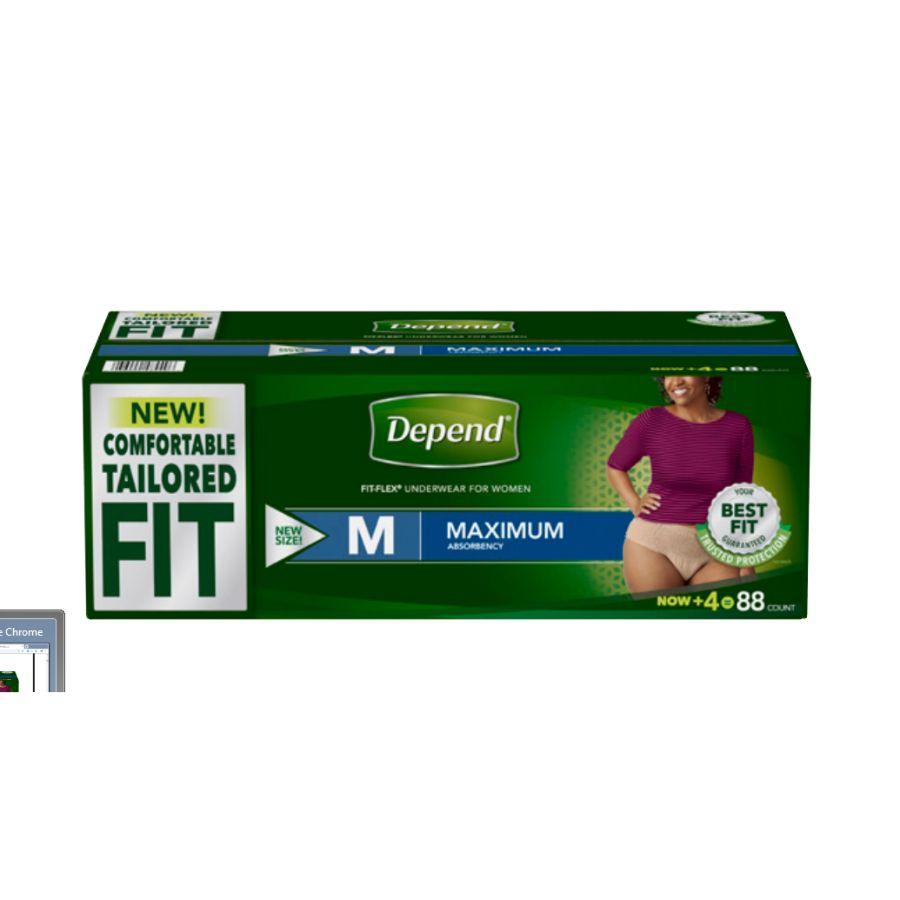 Depend Women Underwear Max Absorbency Medium, 88 ct