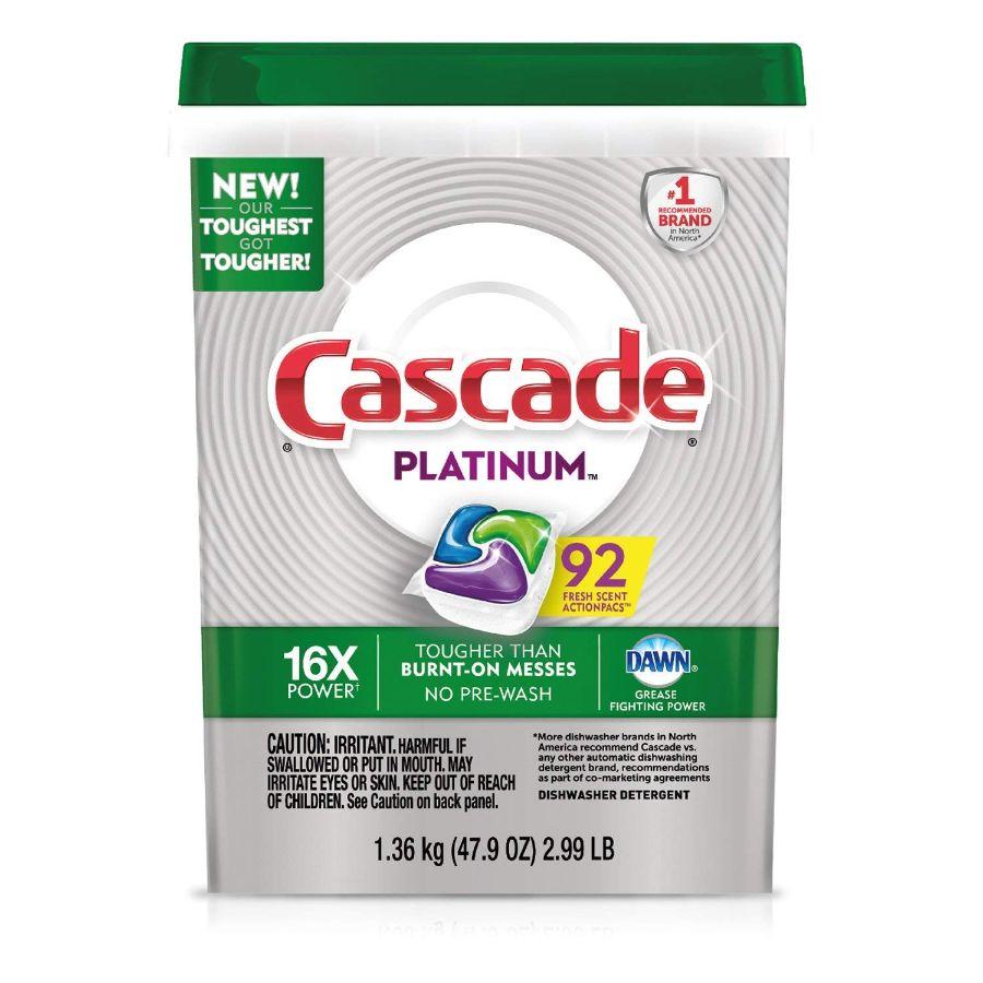 Cascade Platinum ActionPacs Dishwasher Detergent, 92 ct