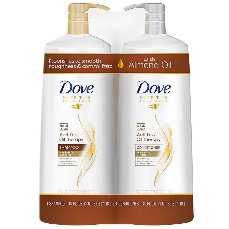 Dove Anti Frizz Oil Therapy Shampoo & Conditioner, 2x 1.18 L