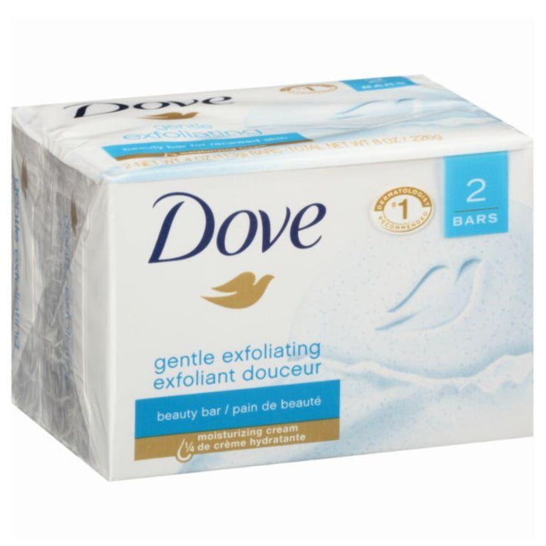 Dove Beauty Soap Bar Gentle Exfoliating, 2 ct