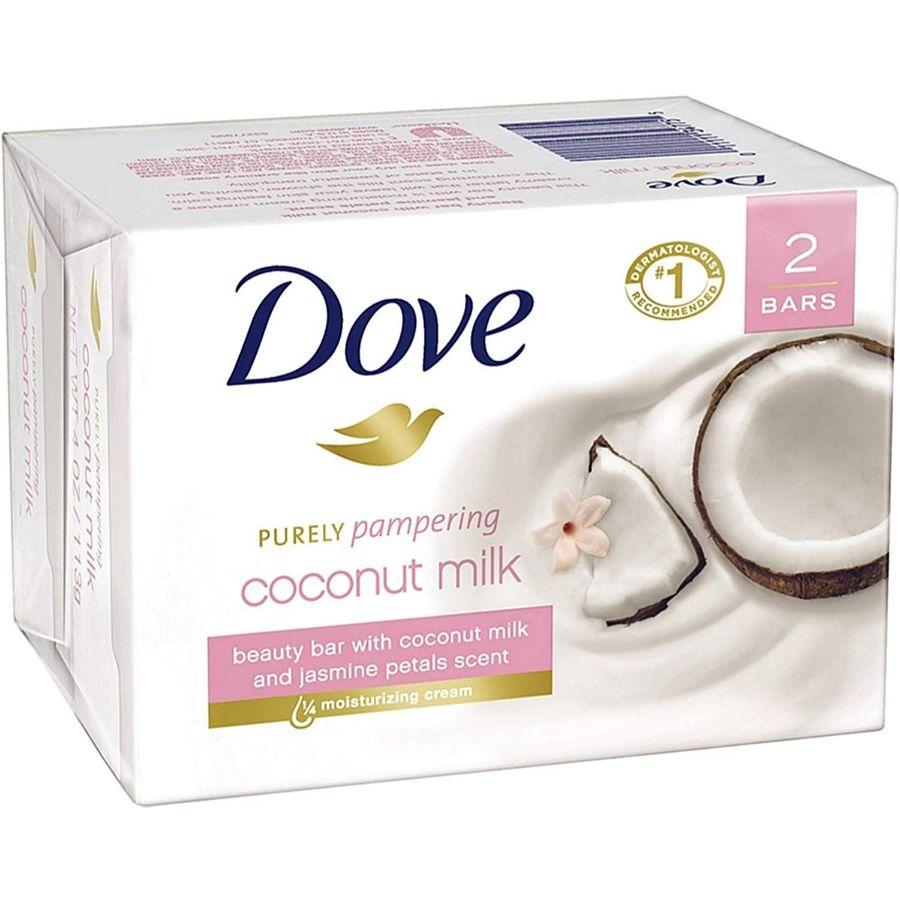 Dove Beauty Soap Bar Coconut Milk, 2 ct