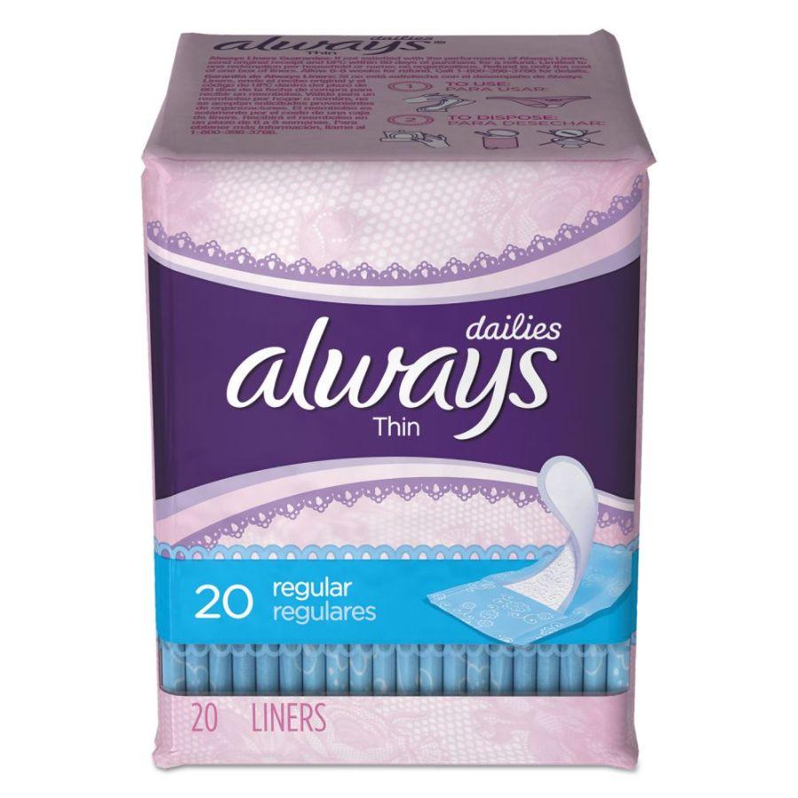 Always Fem Thin Panty Liners, 20 ct