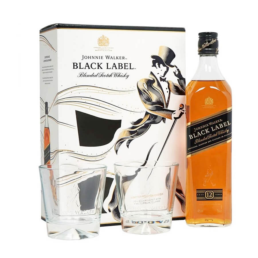 Johnnie Walker Black Gift pack, 75 cl