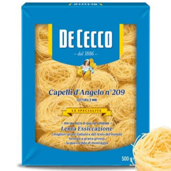 delicate, thin angel hair pasta nests, perfect for light sauces and quick, elegant Italian dishes