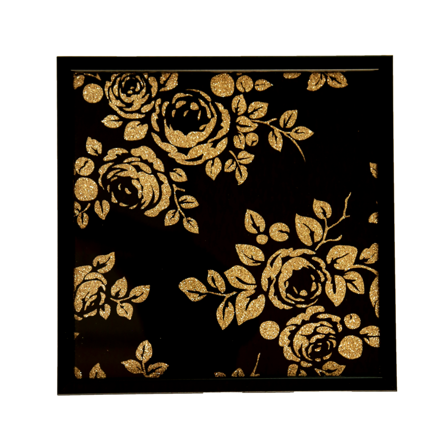 Black & Gold Picture with Frame, 18 x 18 cm
