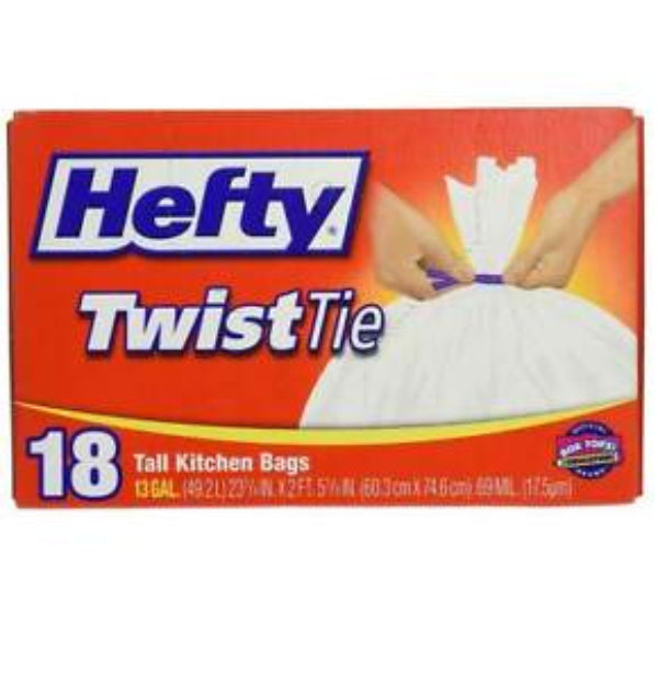 Hefty Tall Kitchen Bags 13 Gal, 18 ct