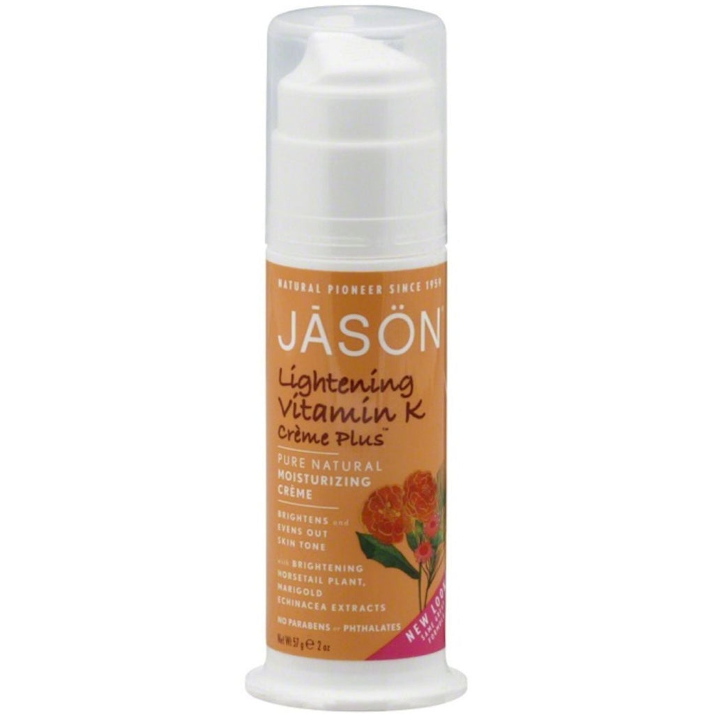 Jason, Pure Natural Moisturizing Crème, Lightening Vitamin K Crème Plus, 2 oz