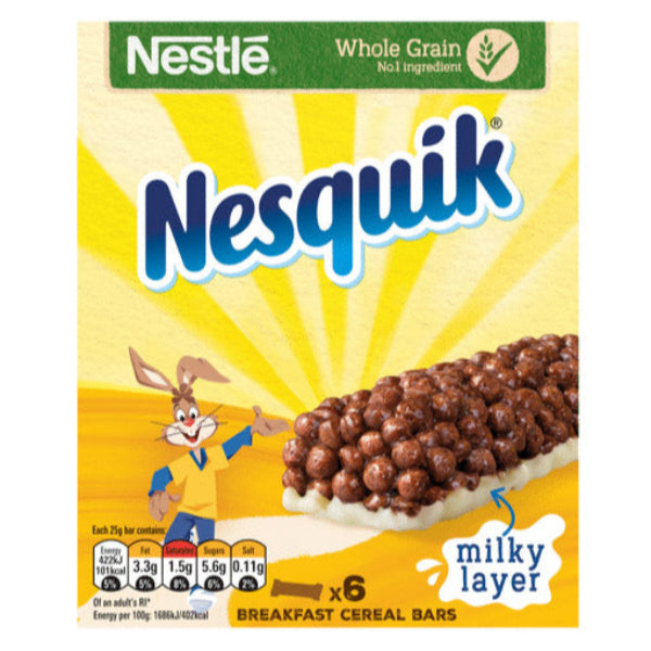 Deliciously crunchy cereal bars infused with the iconic Nesquik chocolatey flavor